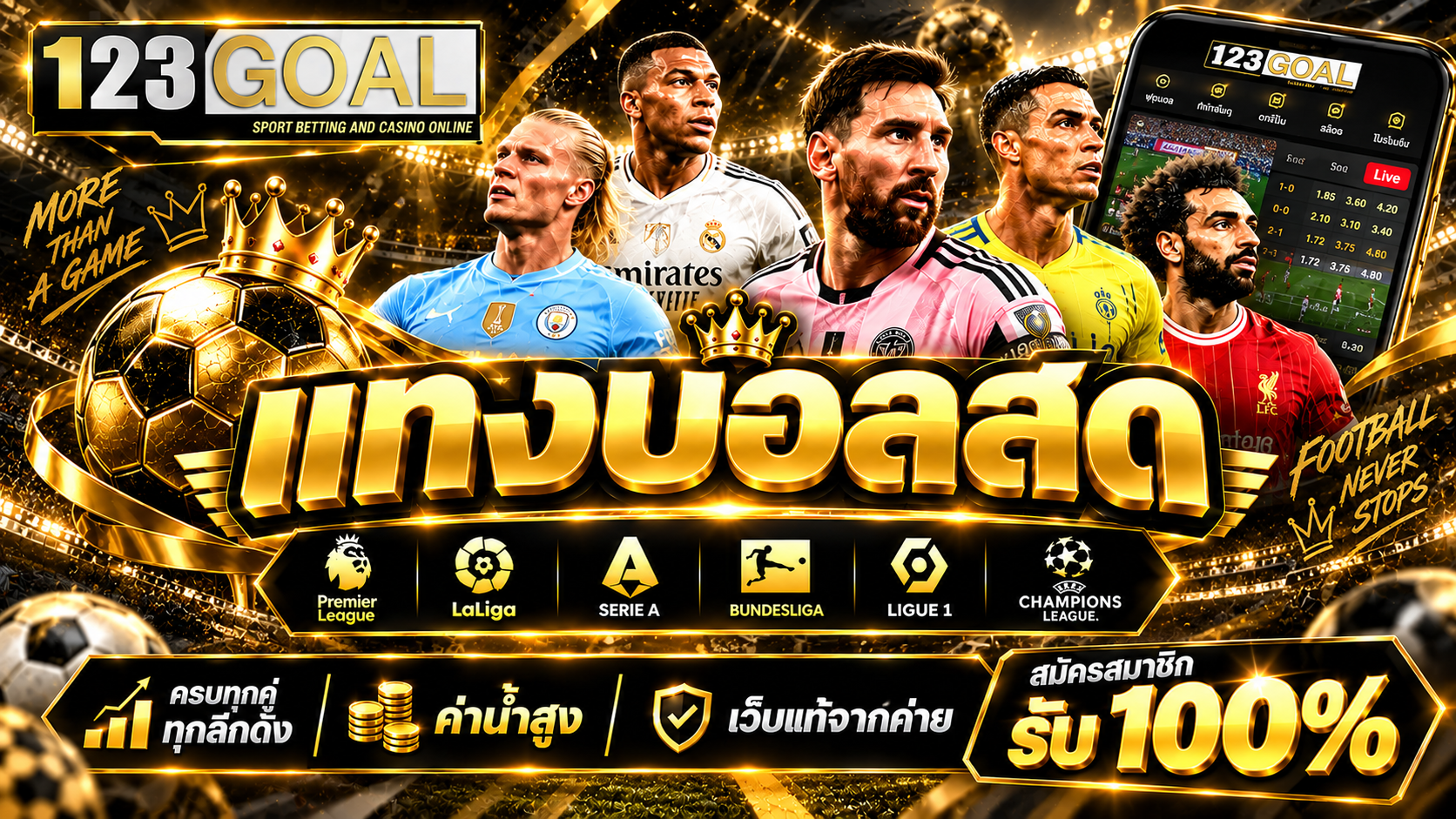 แทงบอลสด 123GOAL: เล่นง่าย คุ้มค่า เดิมพันมันส์ทุกแมตช์